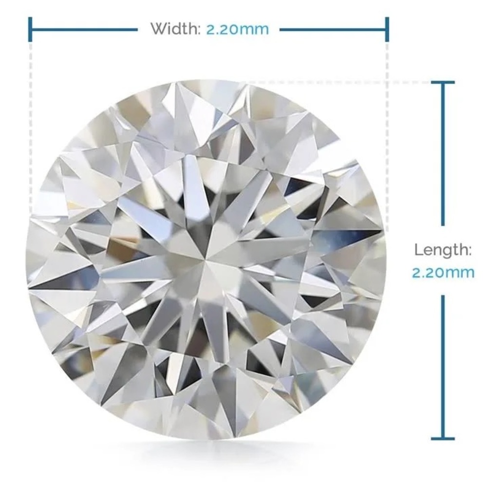 2.2 MM Round Diamond, Premium Melee Diamonds - Qty of 2